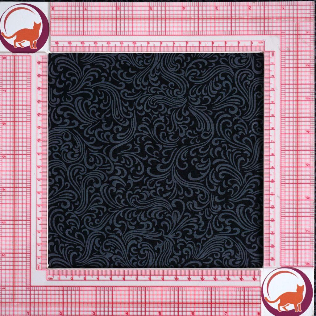 Baumwollstoff Motivdruck Ranken Ornament allover schwarz